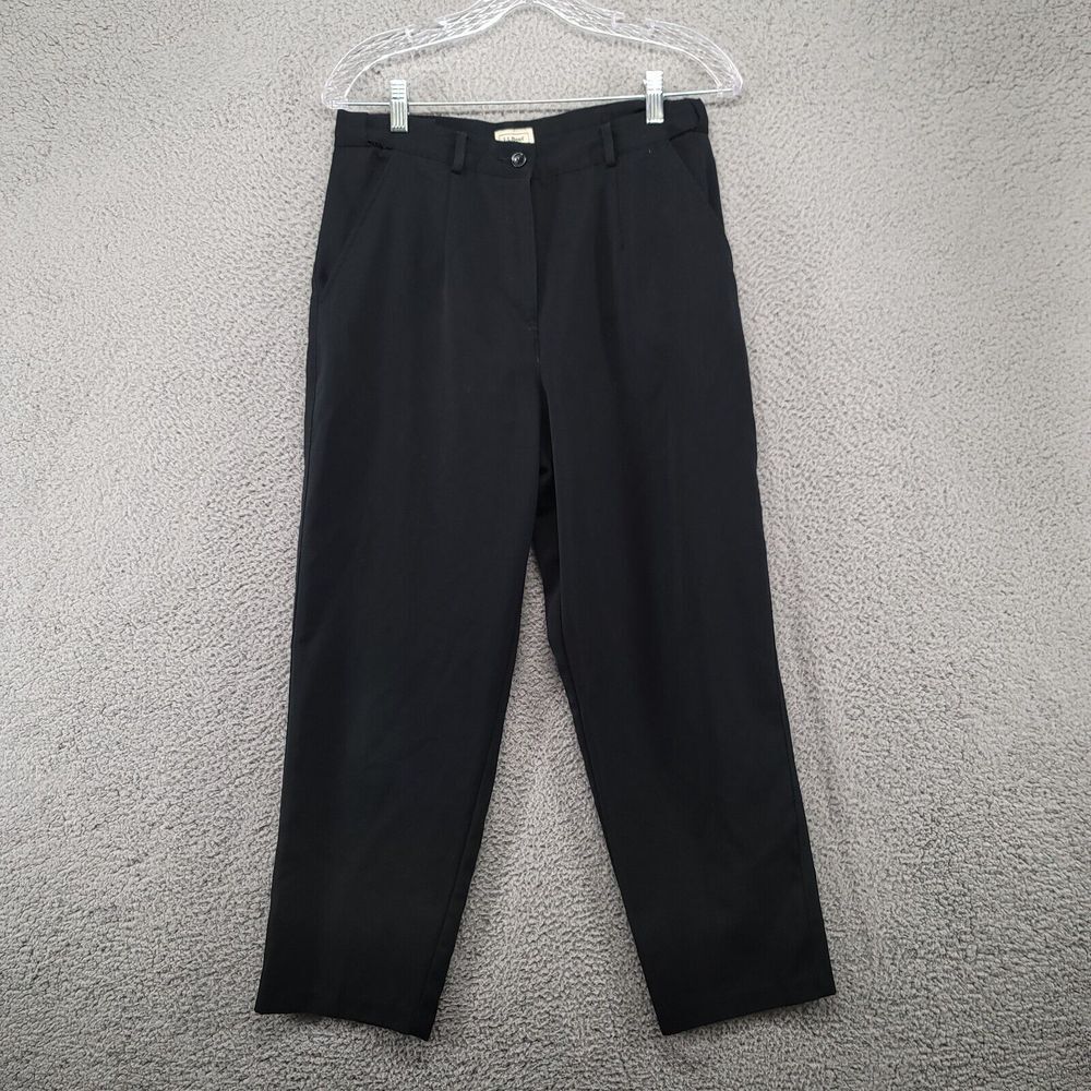 L.L. Bean pants Double L Women's 8 Petite Black‎ Dress Slacks Casual Comfort